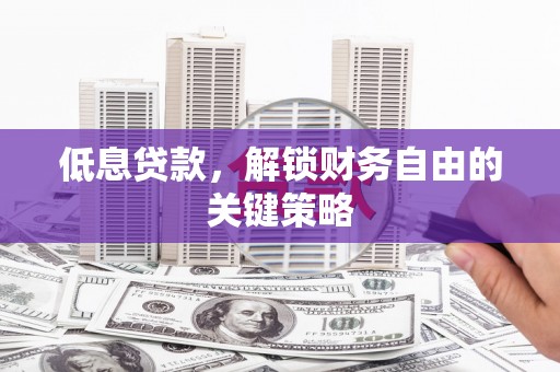 天宁低息贷款，解锁财务自由的关键策略