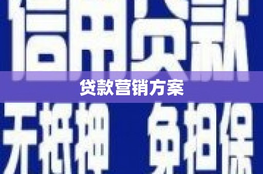 天宁贷款营销方案