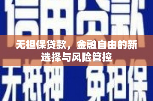 天宁无担保贷款，金融自由的新选择与风险管控
