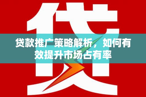 天宁贷款推广策略解析，如何有效提升市场占有率