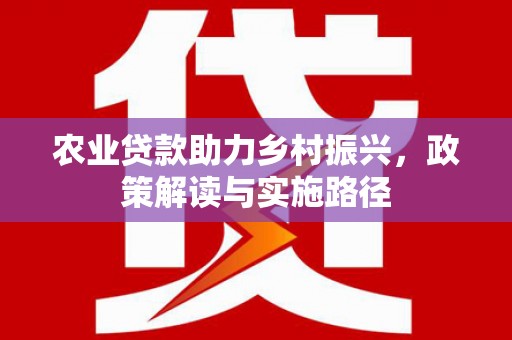 天宁农业贷款助力乡村振兴，政策解读与实施路径