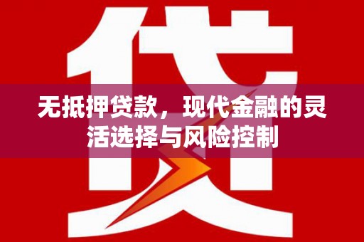 天宁无抵押贷款，现代金融的灵活选择与风险控制