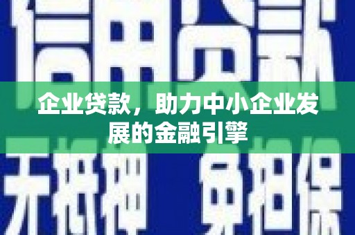 天宁企业贷款，助力中小企业发展的金融引擎
