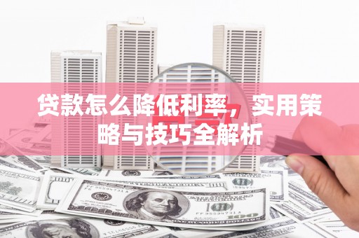天宁贷款怎么降低利率，实用策略与技巧全解析