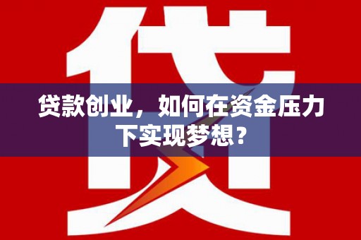 天宁贷款创业，如何在资金压力下实现梦想？