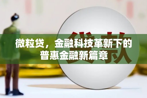天宁微粒贷，金融科技革新下的普惠金融新篇章