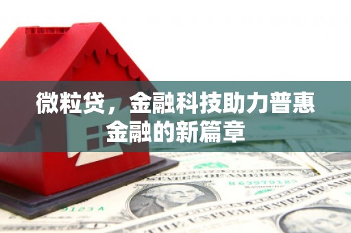 天宁微粒贷，金融科技助力普惠金融的新篇章