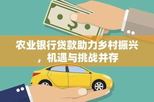 天宁农业银行贷款助力乡村振兴，机遇与挑战并存