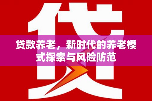 天宁贷款养老，新时代的养老模式探索与风险防范
