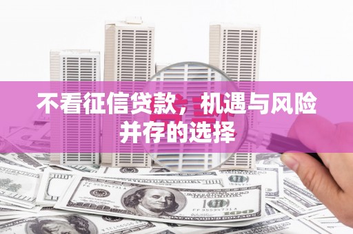 天宁不看征信贷款，机遇与风险并存的选择